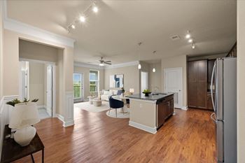 Spacious and well lit kitchen